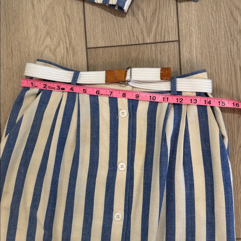 Vintage Union Made Weathervane 3 Piece Set Blazer Skirt Shorts Stripe Nautical - Picture 10 of 13